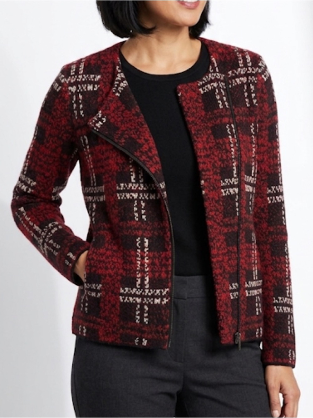 🆕CHAPS Jacket Blazer Plaid Zip Up Multi Style Jacket Casual Business NWT